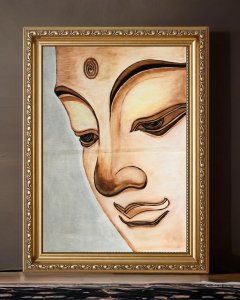 Lord Buddha's Face -Fabric Paint