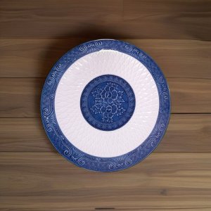 blue and white plate