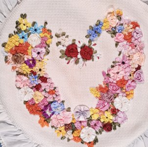 Circle cushion cover hand embroidery
