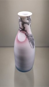 white bottle vase