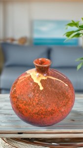 orange color decorative pot