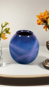 blue ball vase