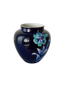 Vintage Japanese Porcelain Cobalt Blue indigo vase