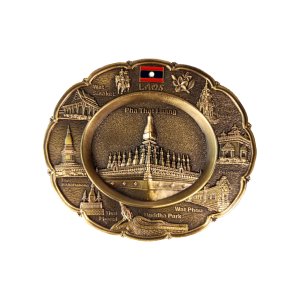 Laos Souvenir State plate Victory Gate Landmark Blonde