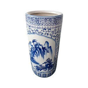 Chinese Blue and White Porcelain Vase/Umbrella Holder