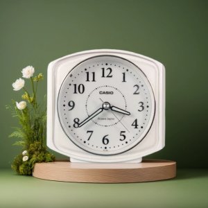 Casio Alarm Clock, Radio, White, Analog Light, Included