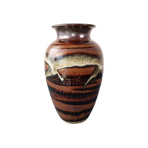 Japanese Mashiko Studio Pottery Round Ceramic Jar Vase