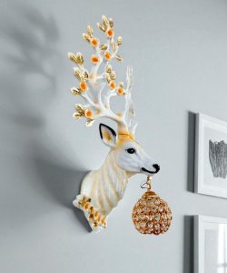 Deer Head Wall Mounted Antique Decorative Wall Scone Light Lamp