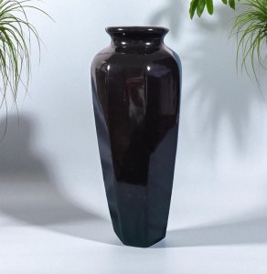 Japan Fine Porcelain Black Vase