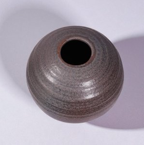 Brown Mid Century Ball Vase