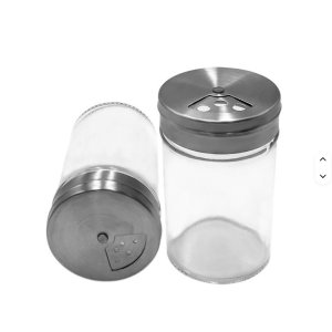 Stainless Steel Lid Kitchen Mini Glass Spice Jars Condiment Containers Seasoning Bottle Salt Dispenser