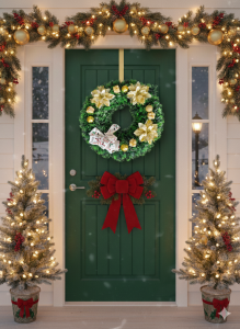 Door Wreaths Home Decor Christmas Decorations for Outdoor Decorations - Yellow