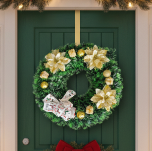 Door Wreaths Home Decor Christmas Decorations for Outdoor Decorations - Yellow