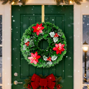 Door Wreaths Home Decor Christmas Decorations for Outdoor Decorations - Red