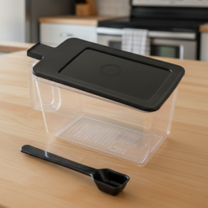Smart Pot seasoning storage container with a spoon